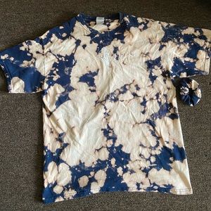 Augustana College bleach dyed shirt w/ scrunchie